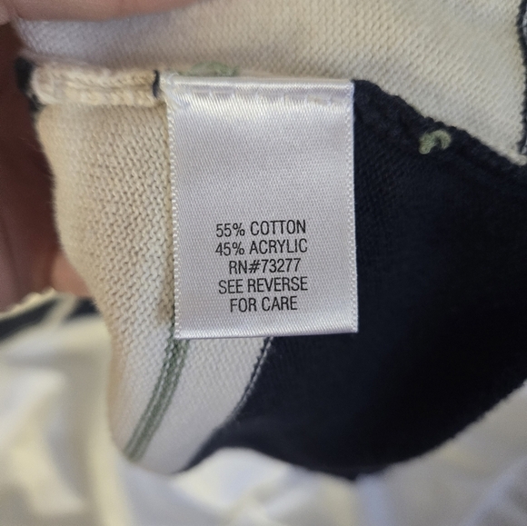 Croft & Barrow Faux 2-Piece Sweater Top Size M – Green Blue Cream Layered Look - Picture 5 of 7